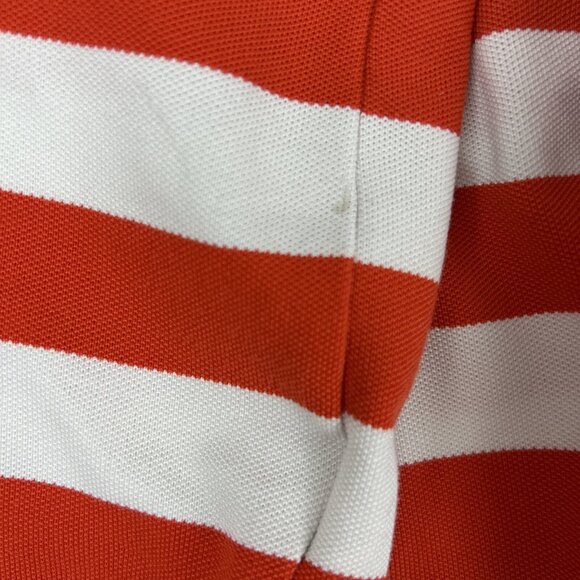 Polo Golf Ralph Lauren Performance Polo Shirt Orange White Strip Mens XL Pro Fit - Picture 14 of 14